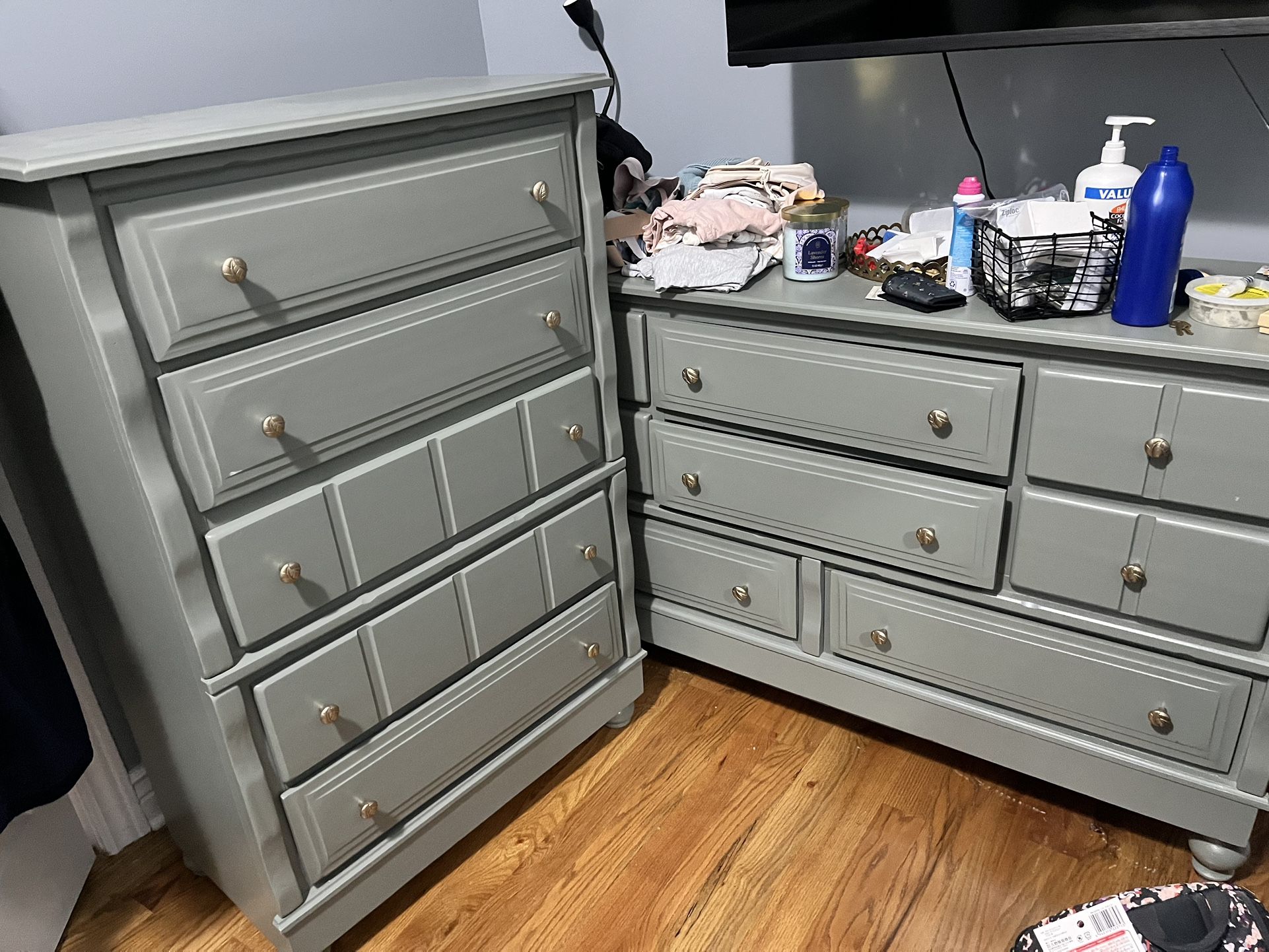 Vintage Green Matching Dressers