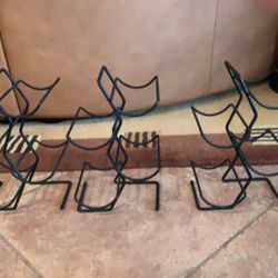 Set Of 3 Rod Iron Wine Racks.