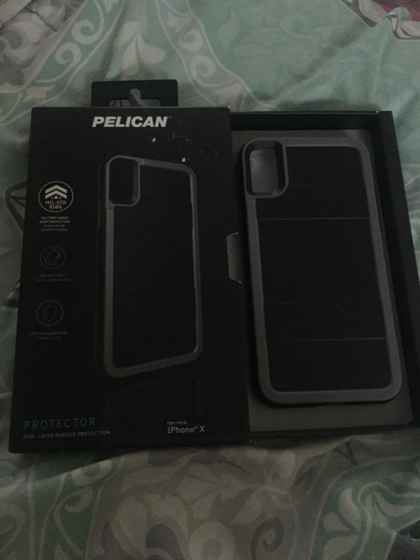 iPhone X Case | Pelican Protector iPhone X Case (Black/Light Grey)