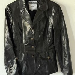 Moschino Jeans 6 Vintage small medium black Blazer Y2K jacket Italy button down