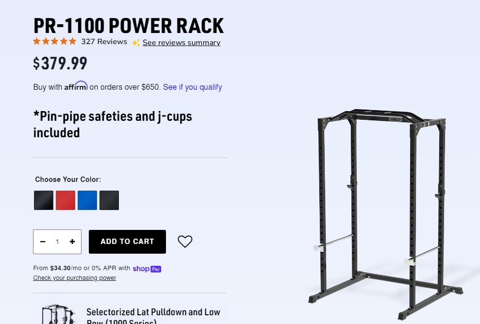 Home Gym/Rep Fitness PR-1100 weight rack