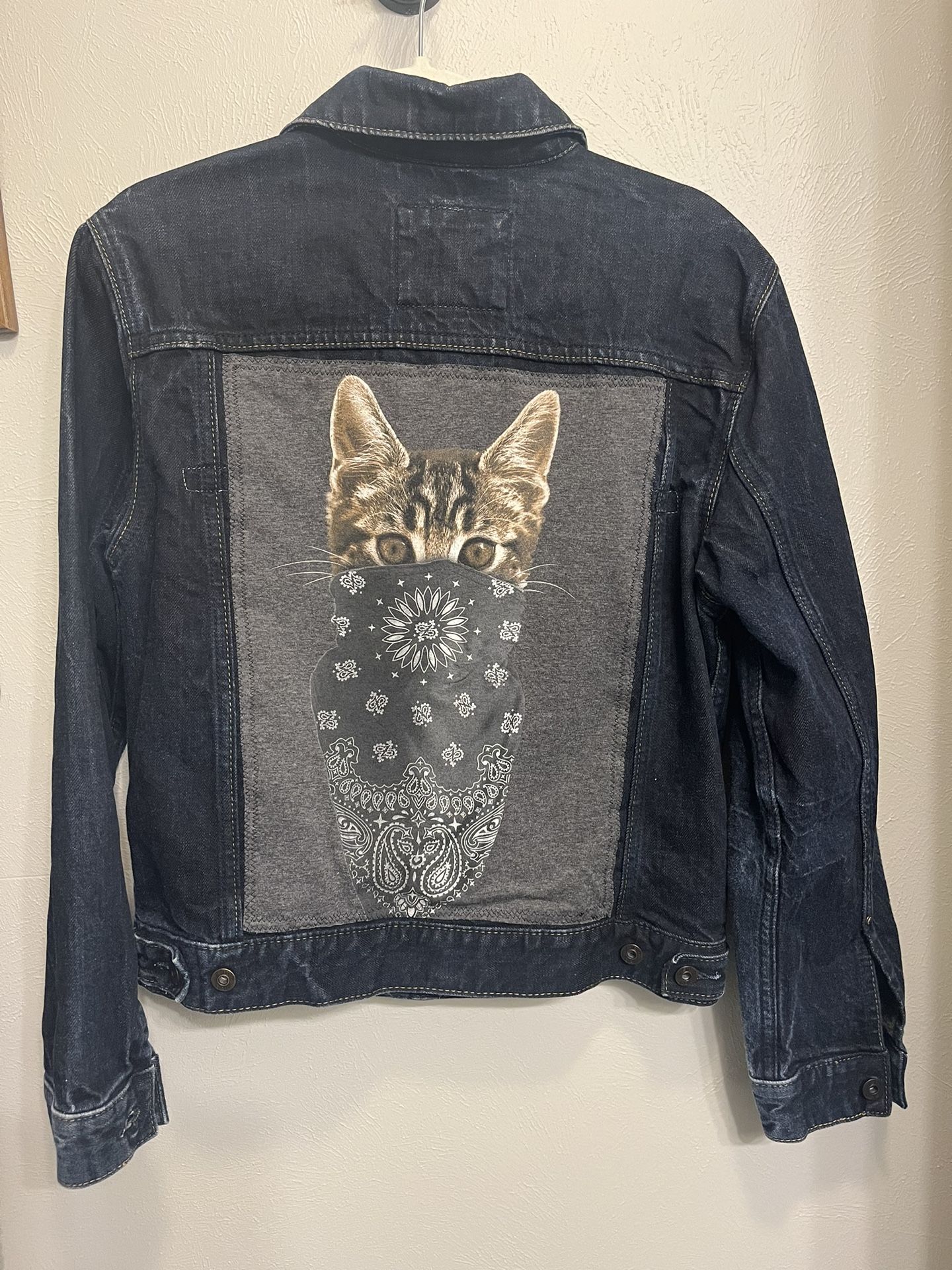 Custom Kitten Jean Jacket, 1969 Gap, Size S,