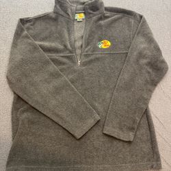 Bass Pro Shops Quarter Zip Fleece Pullover Men's SZ M Gray Embroidered