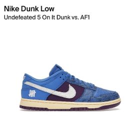 Nike Dunk Low Undefeated 5 On It Dunk vs. AF1 Size 9
