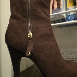 Ladies Black And Brown Suede Booties