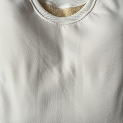 White Casual Crew Neck Sweatshirt
