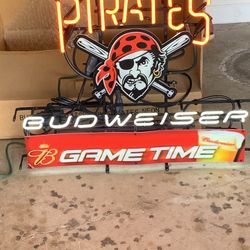 Budweiser Pirates Game Time Neon Light
