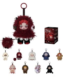 POP MART SKULLPANDA You Found Me! Series Plush Doll Pendant Blind Box Figures, Collectible Toys, Holiday Birthday Gifts for Girlfriend Daughter Girls 