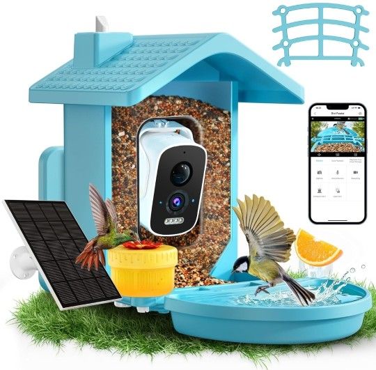 BRAND NEW UNOPENED Smart Bird Feeder with Camera Solar Powered, AI Birds Species Identification, 2.5K HD Video Bird House with Camera for OUTSIDE!