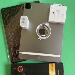 128GB Apple IPad Pro 11” 4th Generation (2022 Model / M2 chip) Wi-Fi + Cellular (5G Unlocked) Keyboard, Pen & Accessories 