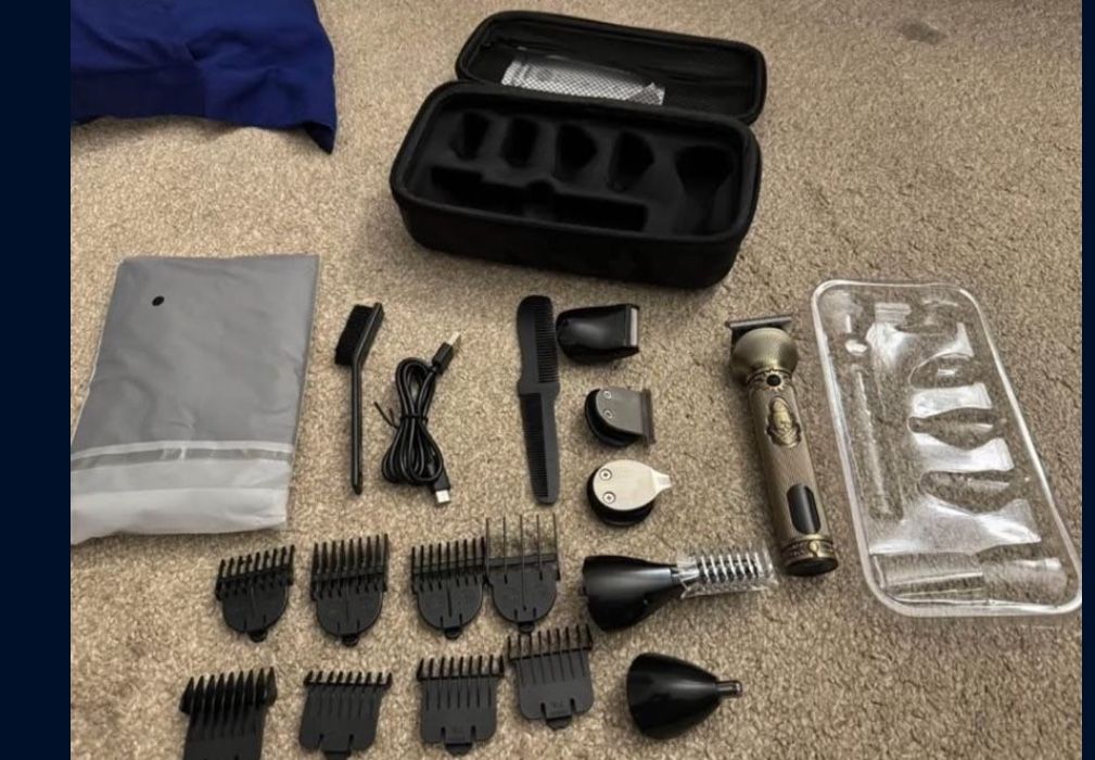 Beard Trimmer for Men, Electric Razor Shavers for Men w/Case, Cordless Hair Clipper T-Blade Trimmer, Mens Grooming Kit for Nose Ear Body Face Mustach