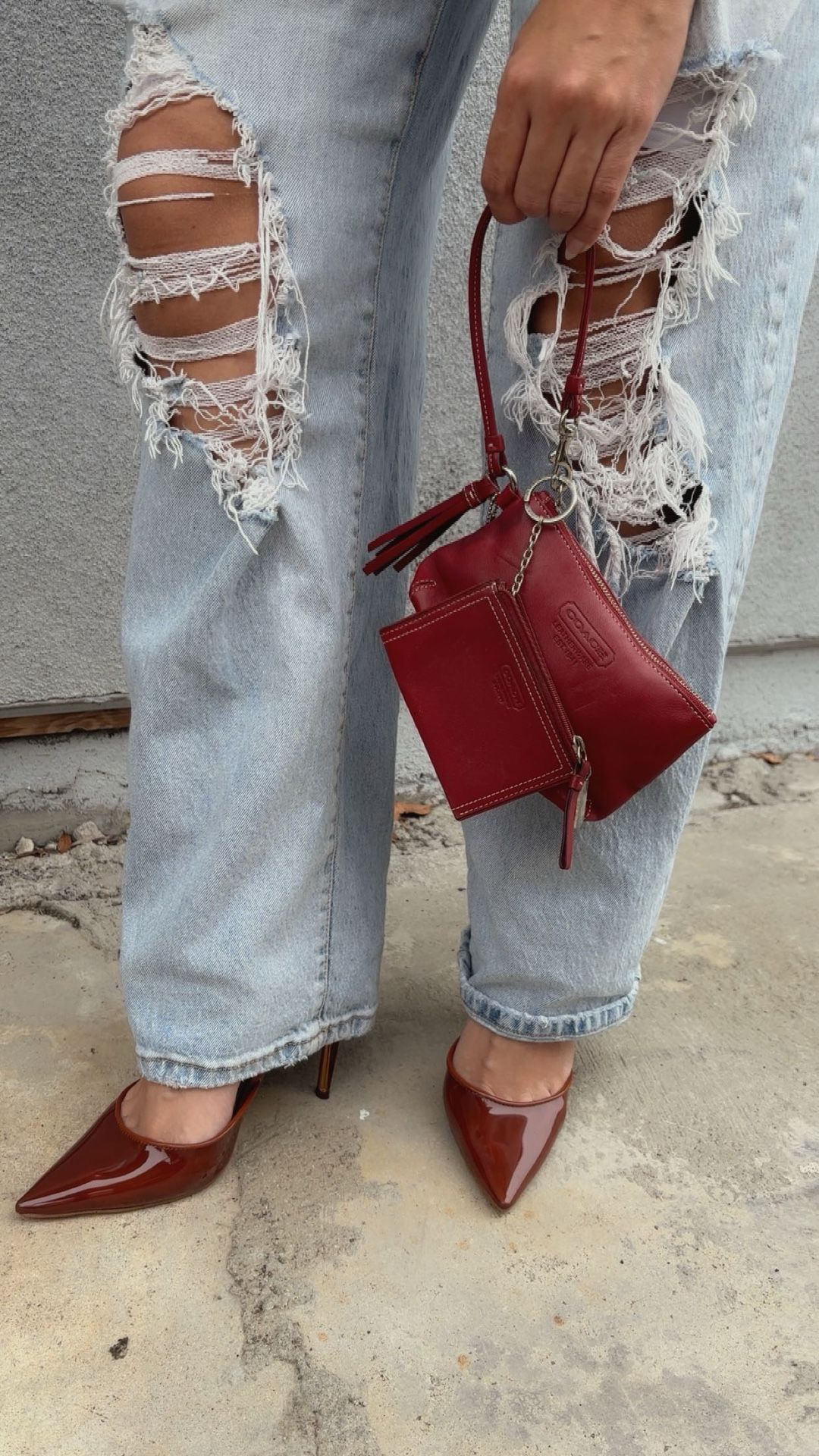 Red Coach wristlet And Small Wallet