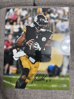 Justin Fields Signed Pittsburgh Steelers 16x20 Photo Certified Beckett COA