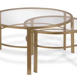 Brass And Glass Nesting Tables