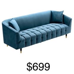Couch or sofa (BRAND NEW IN A BOX) Chic Home . Free delivery and assembly  Ella Sofa (Teal)