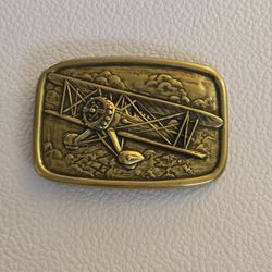 Pilots Plane Bi Wing Avon Vintage 1985 Americana Belt Buckle.