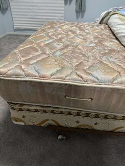 Double Bed Frame with Headboard and Mattress
