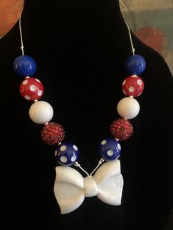 4th of July bubblegum necklaces