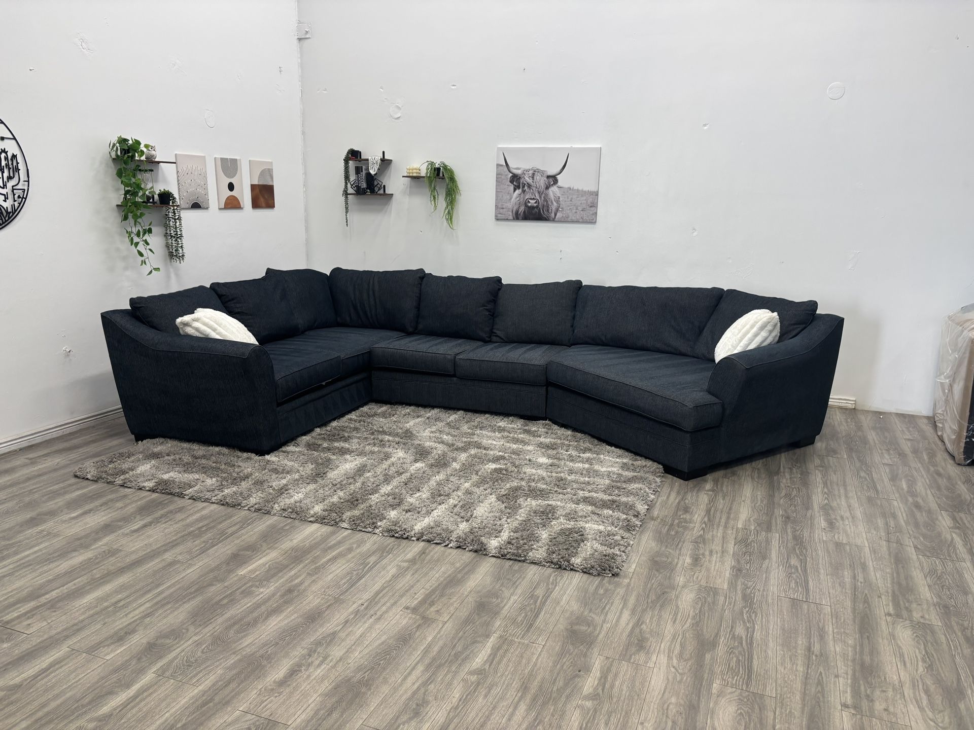 Navy Sectional Couch - Free Delivery
