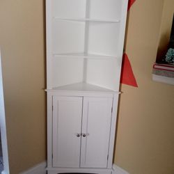 Corner Cabinet Shelf White In Perfect Condition, $120