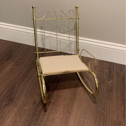 Brass / Gold Tone Doll Rocking Chair