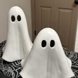 2 Ceramic Light Up Ghosts 