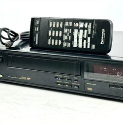 Panasonic Video Cassette Recorder VHS Player with Remote And Cables 