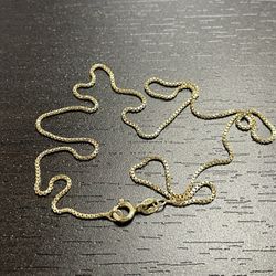 925 Italian Silver Chain Gold Plated Length 18” Weight 2.7 Grams