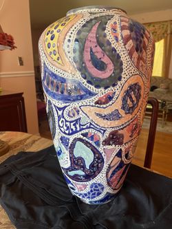 Antique MOLD Hand Painted Vase