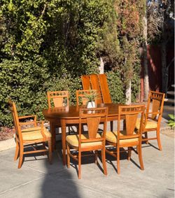 10-Piece Vintage Mid-Century Modern Hollywood Regency Dining Set -
