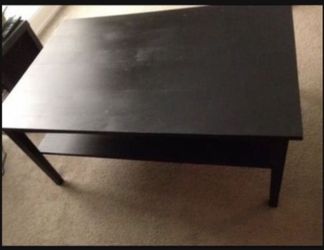 Black wood coffee table With Storage Shelf 46.5x31x21.5