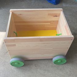 Wooden Rolling Toy Chest