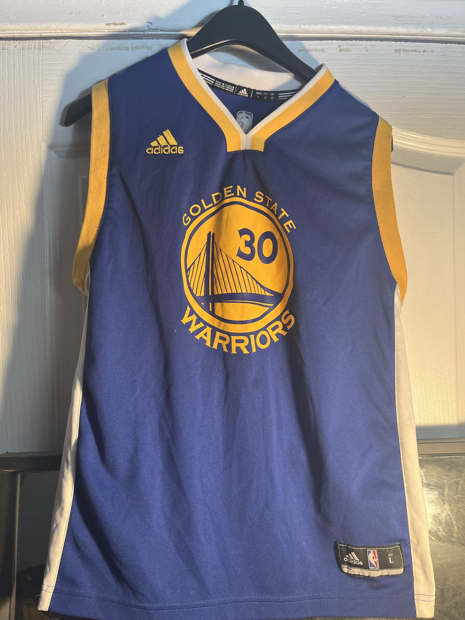 Adidas NBA Golden State Warriors Steph Curry Jersey ~ Blue L