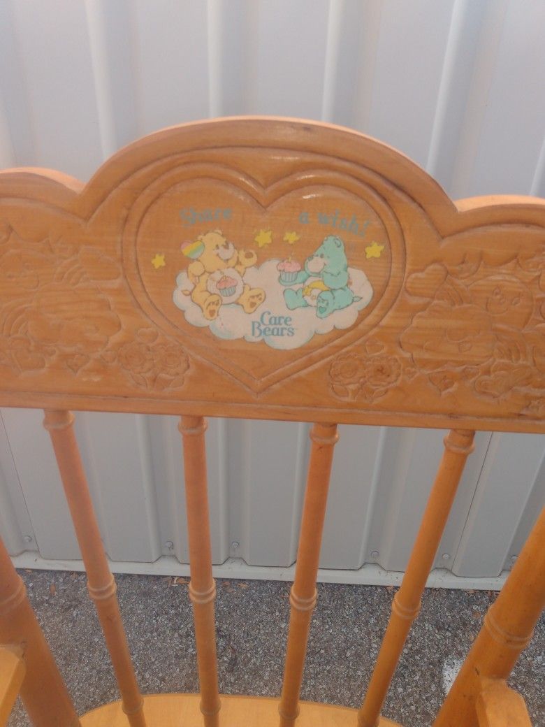 Old Care Bears wooden high chair