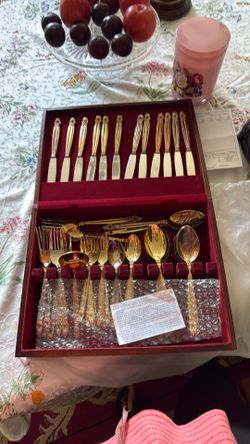 Vintage Godinger Gold-Plated Flatware Set – 65 Pieces