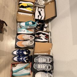 12 Pairs Of Jordans, Nike And puma. 2 Brand New And 10 Used 