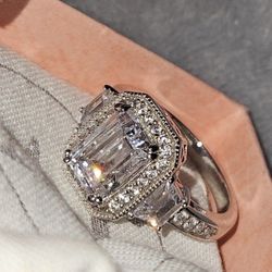 Diamonesk Simulated Halo Ring 