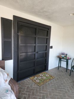 All Metal Wood Metal Side Front Security Mesh Gate Iron
