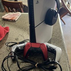 PS5 Digital Version With Turtle Beach Headset and 3 controllers.