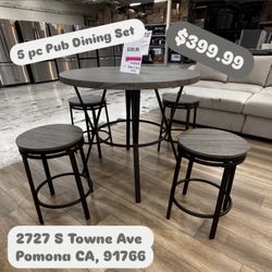 5 Pc Pub Dining Set 