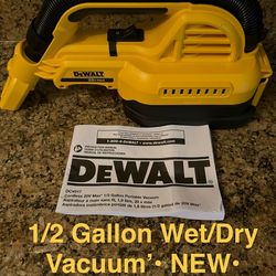 Dewalt 1/2 Gallon Wet/Dry Vacuum • New