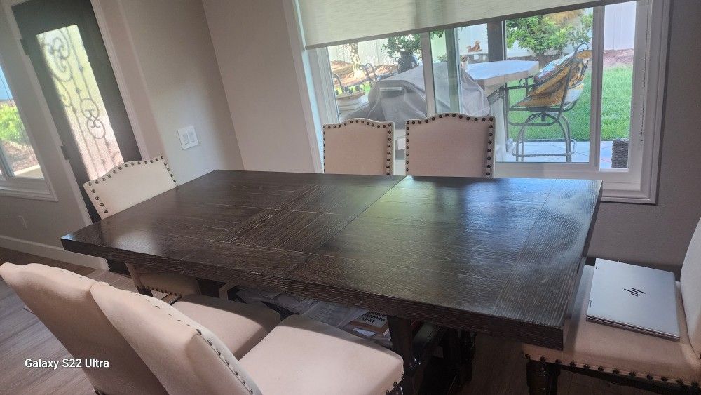 Brown Kitchen Table With 6 Chairs