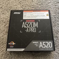 MSI A520M-A PRO Gaming Motherboard AMD Ryzen 5000 AM4 DDR4 PCIe Micro-ATX