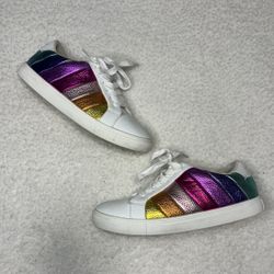 Kurt Geiger Kids Rainbow Lane Stripes Leather Sneakers