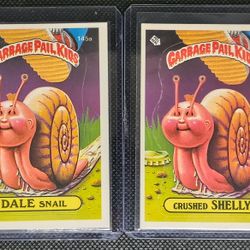 1986 Topps Garbage Pail Kids Series 4 DALE Snail & Crushed SHELLY
