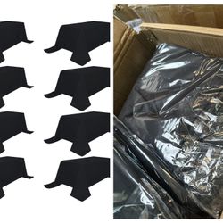 8 Pack Black Tablecloths 90 x 132 Inch Rectangular Table Cloths for Rectangle Tables 6ft, Wrinkle Resistant Black Table Cloth Washable Polyester Fabri
