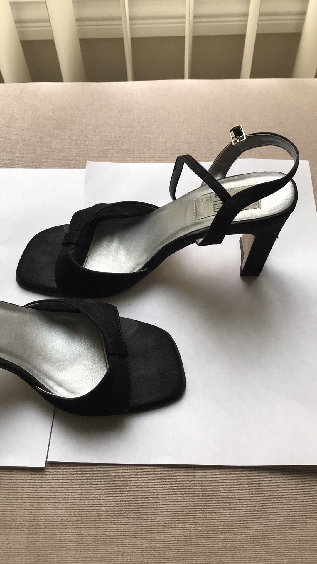 Black Ankle Strap Heels - Size 6.5