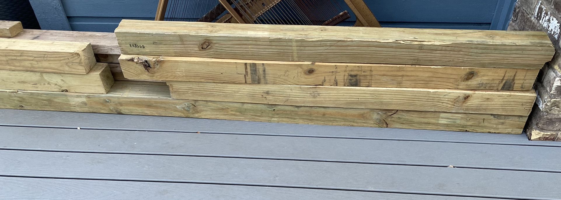 Wood: 2x6x12, 2x4x10, 4x4x8 +