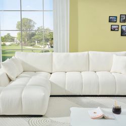 Lounge Style L-shaped Modular Chaise Sectional Sofa Couch