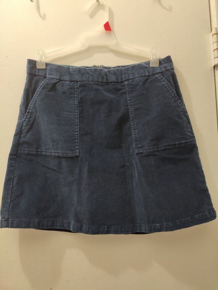 Small Corduroy Deep Blue Miniskirt